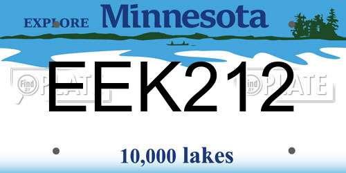 EEK212 Minnesota License Plate