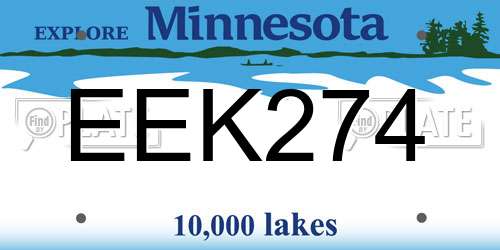 EEK274 Minnesota License Plate