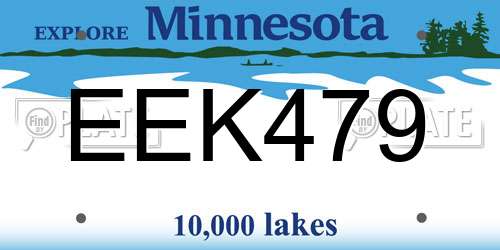 EEK479 Minnesota License Plate