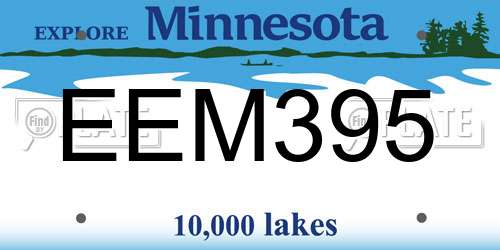 EEM395 Minnesota License Plate