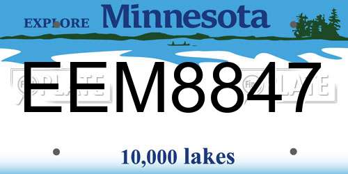 EEM8847 Minnesota License Plate