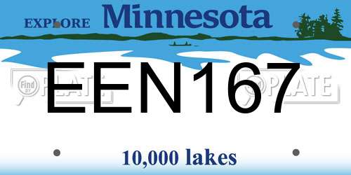 EEN167 Minnesota License Plate