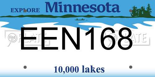 EEN168 Minnesota License Plate