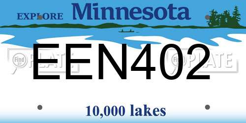 EEN402 Minnesota License Plate
