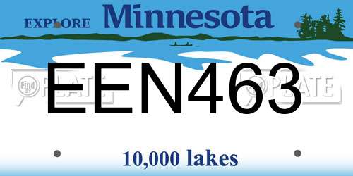 EEN463 Minnesota License Plate