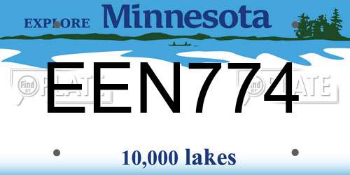 EEN774 Minnesota License Plate