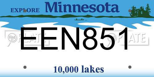 EEN851 Minnesota License Plate