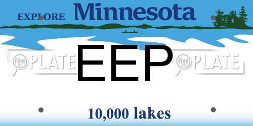 EEP Minnesota License Plate