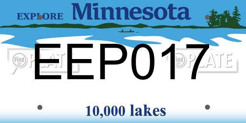 EEP017 Minnesota License Plate