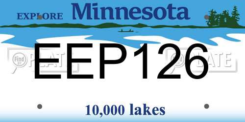 EEP126 Minnesota License Plate