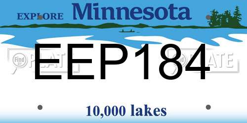 EEP184 Minnesota License Plate