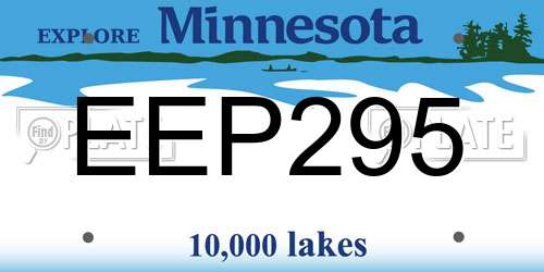 EEP295 Minnesota License Plate