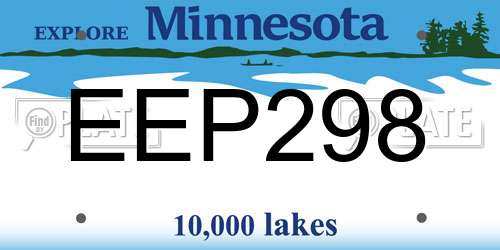 EEP298 Minnesota License Plate