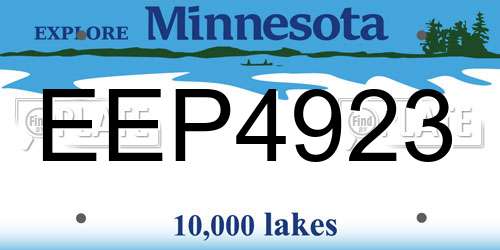 EEP4923 Minnesota License Plate