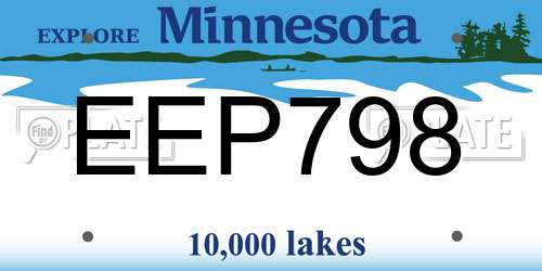 EEP798 Minnesota License Plate