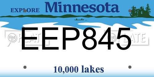 EEP845 Minnesota License Plate