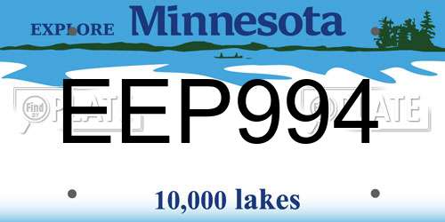 EEP994 Minnesota License Plate