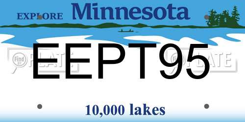 EEPT95 Minnesota License Plate