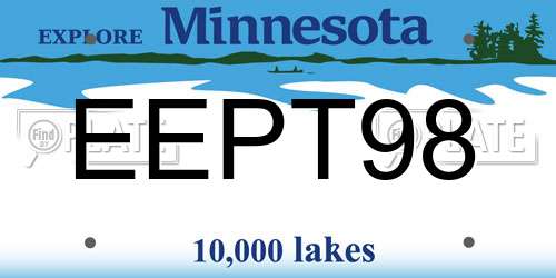 EEPT98 Minnesota License Plate