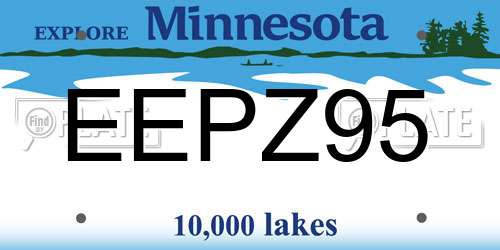 EEPZ95 Minnesota License Plate