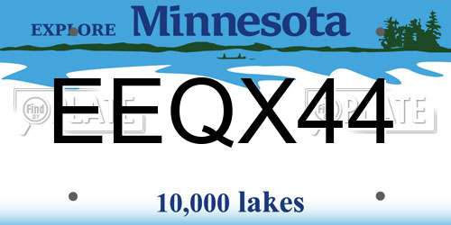 EEQX44 Minnesota License Plate