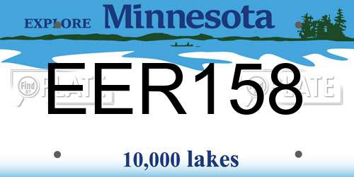 EER158 Minnesota License Plate
