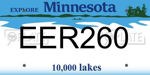 EER260 Minnesota License Plate