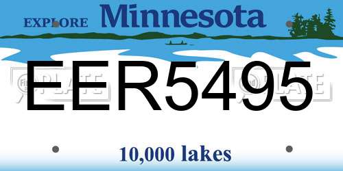 EER5495 Minnesota License Plate