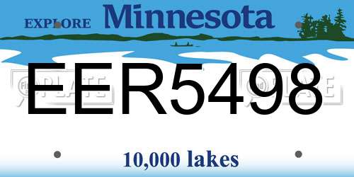 EER5498 Minnesota License Plate