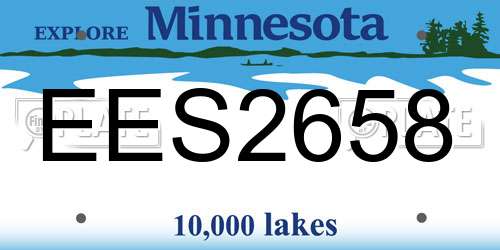 EES2658 Minnesota License Plate