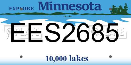 EES2685 Minnesota License Plate