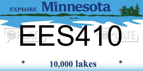 EES410 Minnesota License Plate