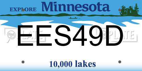 EES49D Minnesota License Plate