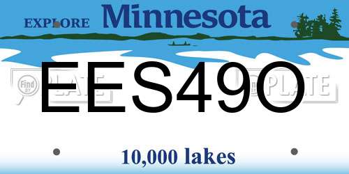 EES49O Minnesota License Plate