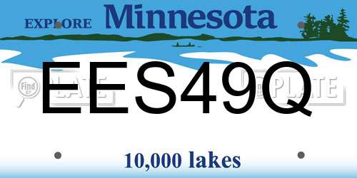 EES49Q Minnesota License Plate