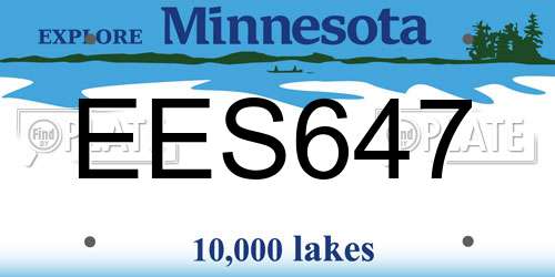 EES647 Minnesota License Plate