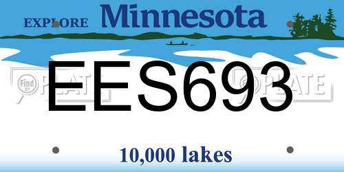 EES693 Minnesota License Plate