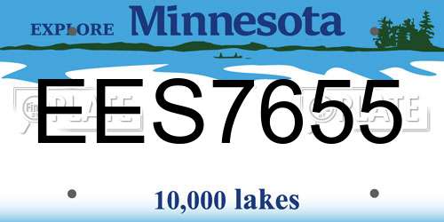 EES7655 Minnesota License Plate