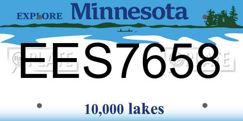 EES7658 Minnesota License Plate