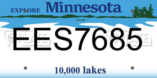 EES7685 Minnesota License Plate