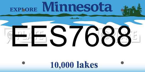 EES7688 Minnesota License Plate