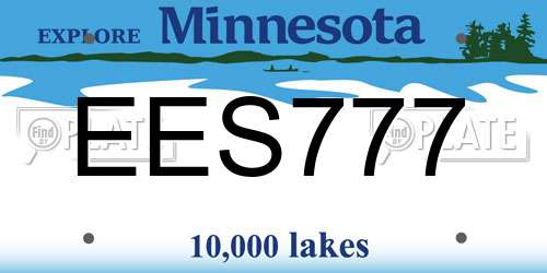 EES777 Minnesota License Plate