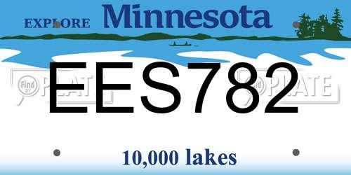 EES782 Minnesota License Plate
