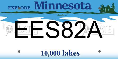 EES82A Minnesota License Plate