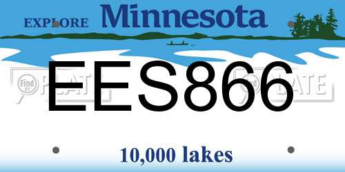 EES866 Minnesota License Plate