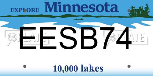EESB74 Minnesota License Plate