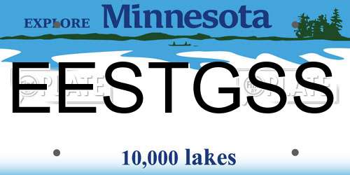EESTGSS Minnesota License Plate
