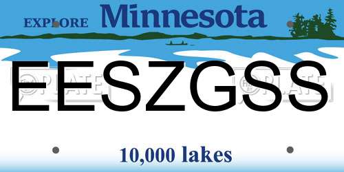 EESZGSS Minnesota License Plate