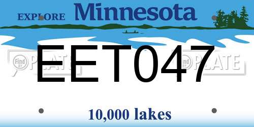 EET047 Minnesota License Plate