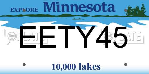 EETY45 Minnesota License Plate